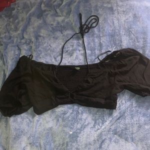 black half shirt! size:L